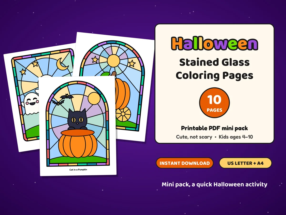 Halloween 10-page printable mini pack