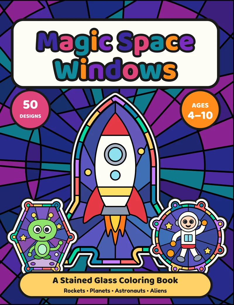 Magic Space Windows coloring book cover