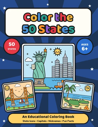 Color the 50 States book cover