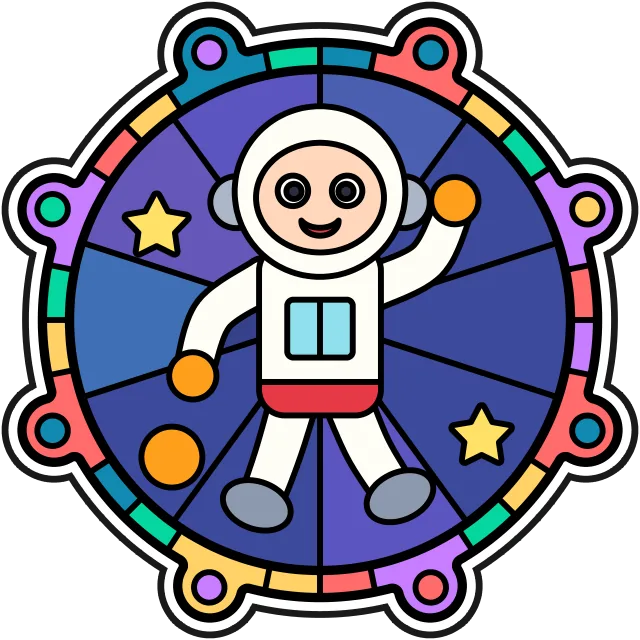 Astronaut stained glass coloring page