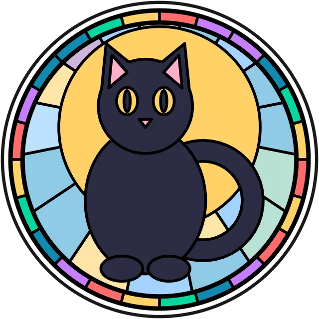 Black Cat stained glass coloring page