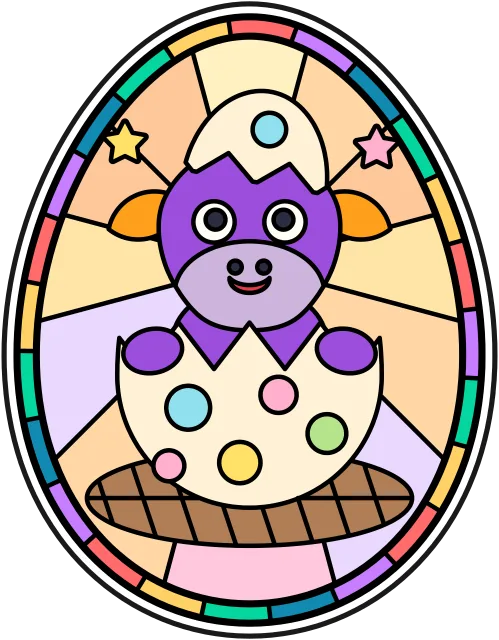 Dragon Egg stained glass coloring page