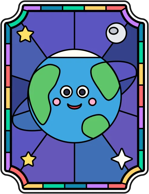Earth stained glass coloring page