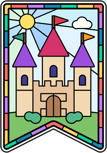 Fairy Tale Castle stained glass coloring page