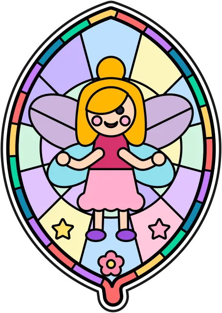Fairy stained glass coloring page