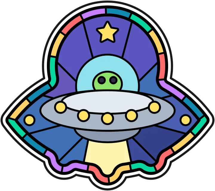 Flying Saucer stained glass coloring page