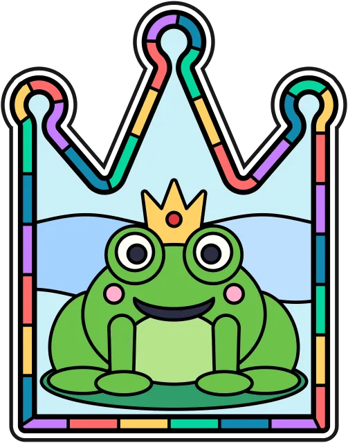 Frog Prince stained glass coloring page