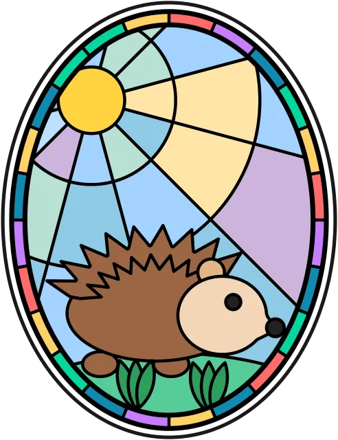 Happy Hedgehog stained glass coloring page