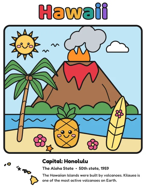 Hawaii coloring page