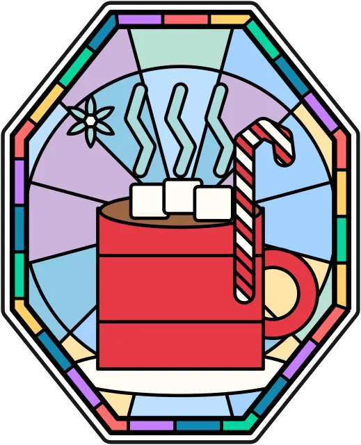Hot Cocoa stained glass coloring page