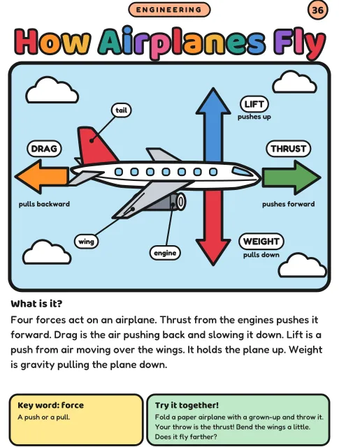 How Airplanes Fly coloring page