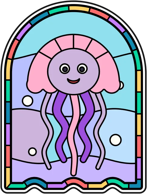 Jellyfish stained glass coloring page