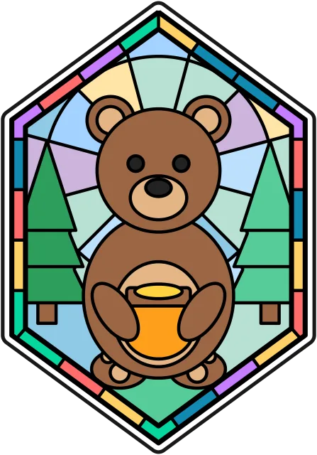 Little Bear Cub stained glass coloring page