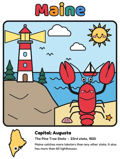 Maine coloring page
