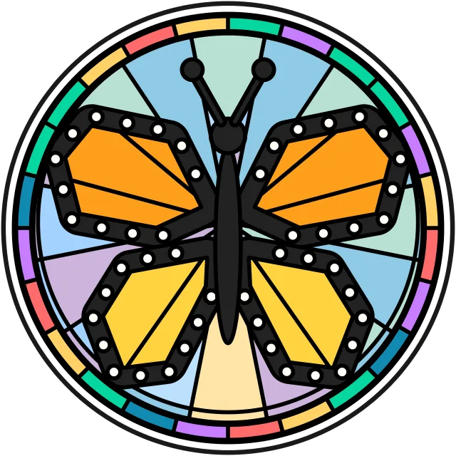 Monarch Butterfly stained glass coloring page