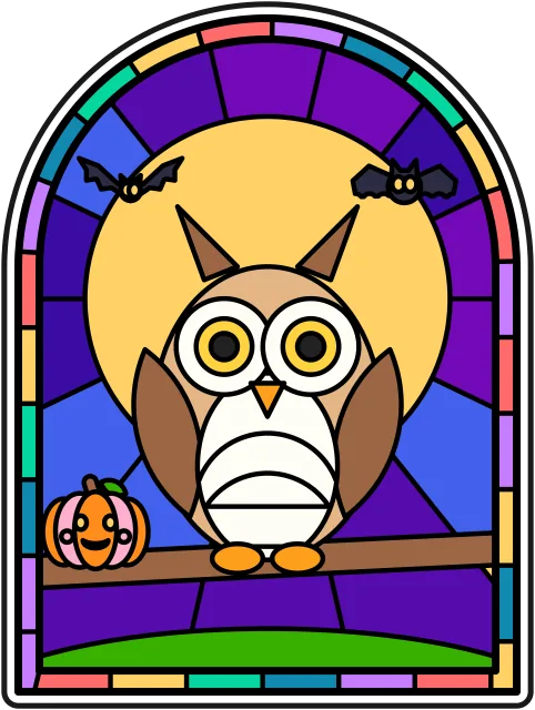 Owl in the Moonlight page colored in
