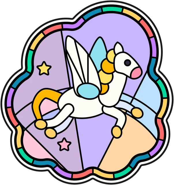 Pegasus stained glass coloring page