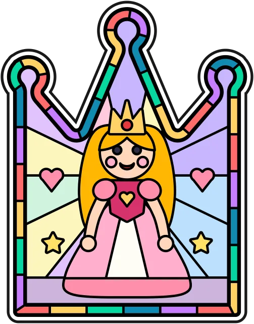 Princess stained glass coloring page