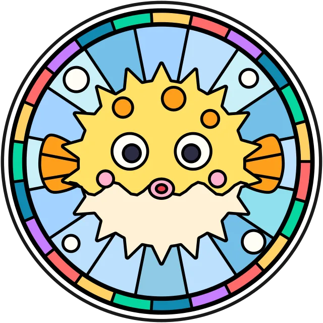 Pufferfish stained glass coloring page