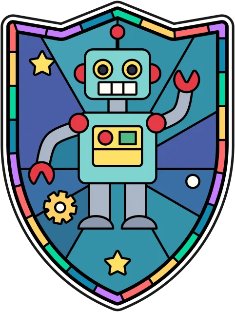Robot stained glass coloring page