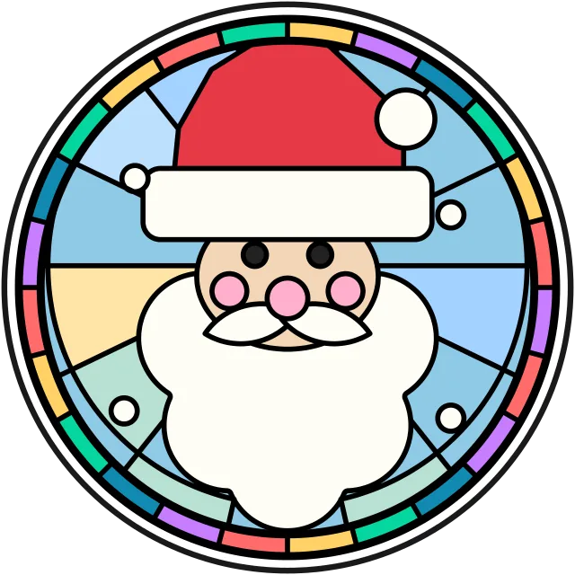Santa Claus stained glass coloring page