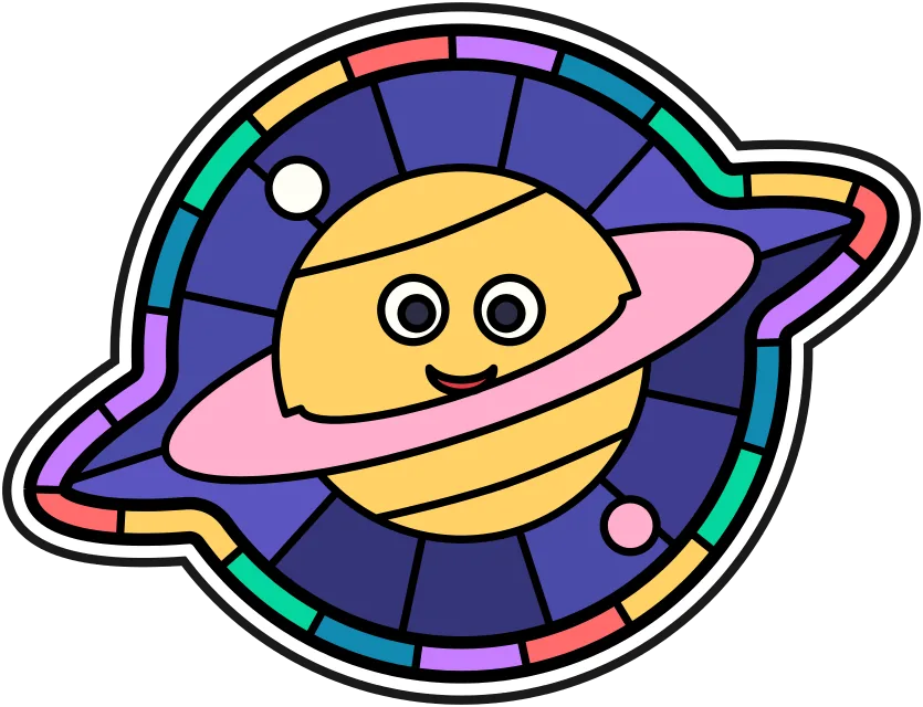 Saturn stained glass coloring page
