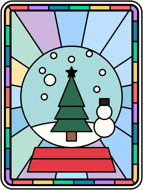 Snow Globe stained glass coloring page