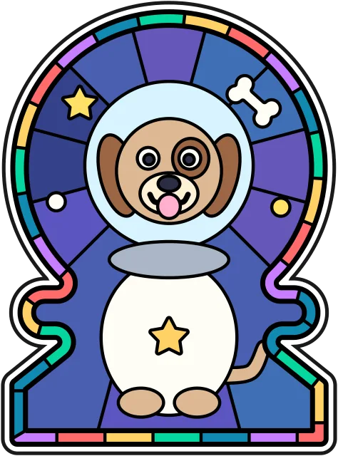 Space Dog stained glass coloring page