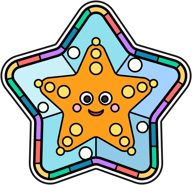 Starfish stained glass coloring page