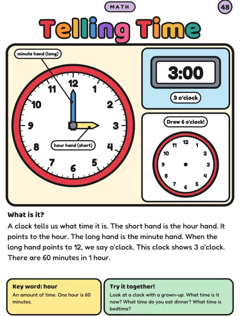 Telling Time coloring page