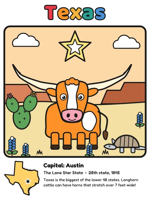 Texas coloring page