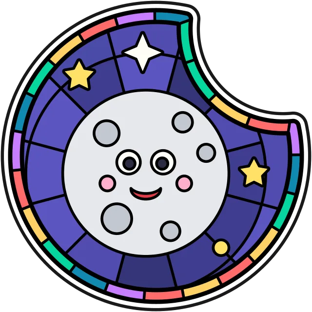 The Moon stained glass coloring page