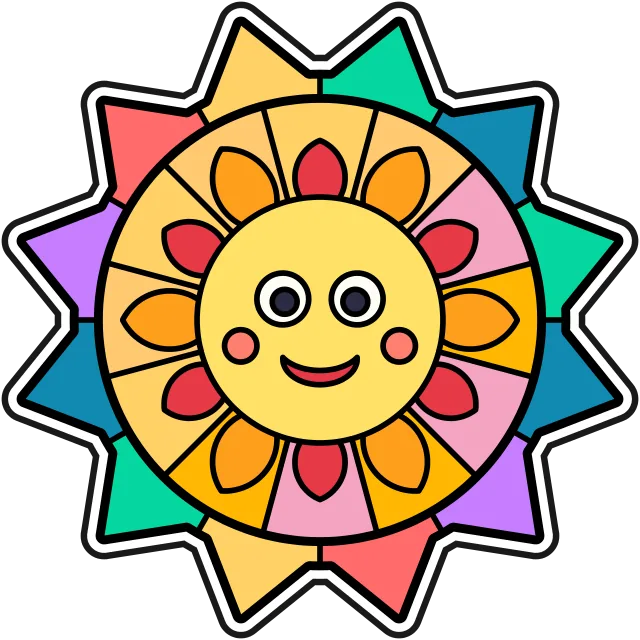 The Sun stained glass coloring page
