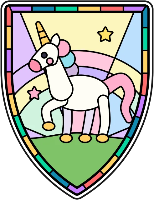 Unicorn stained glass coloring page