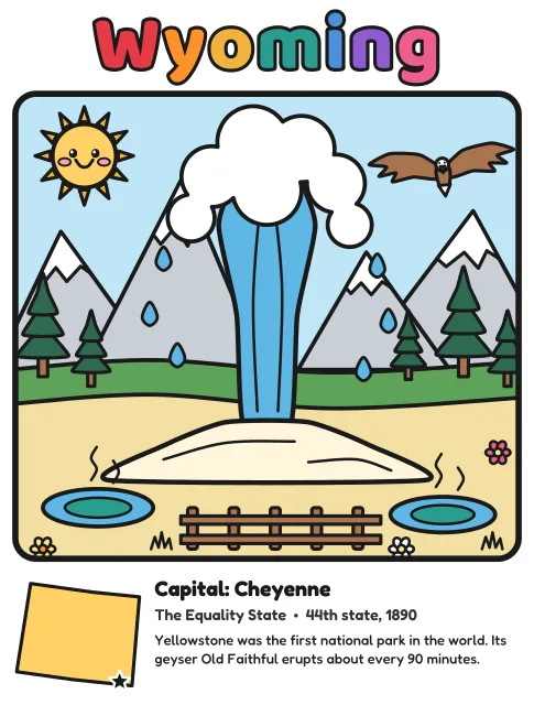 Wyoming coloring page